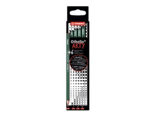 STABILO Othello Arty - 6 crayons à papier - mines assorties : 2B, 3B, 4B