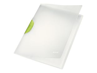 Leitz ColorClip Magic - Chemise à clip A4 - pour 30 feuilles - translucide avec pince verte foncée