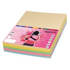 Papel de color A4 250 hojas surtido 5 colores suaves