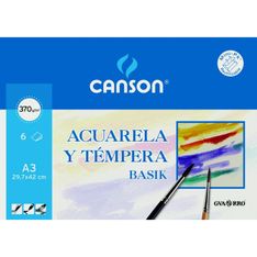 Canson minipack basik A3 6 hojas acuarela 370gr.