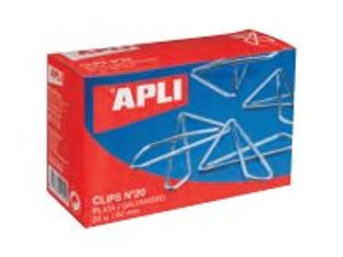 APLI No.20 - Clips de papeles - mariposa - 60 mm - plata - paquete de 25
