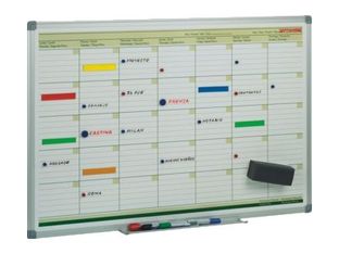 Faibo - Placa de planificador de secado en seco - mensual - montaje en pared - 600 x 900 mm - magnético - metálico, colores variados