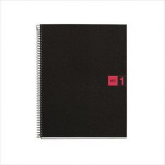 Miquelrius The Original - Cahier de notes - reliure à spirale - A4 (210 x 297 mm) - 80 feuilles / 160 pages - petits carreaux - 4 trous - rouge - polypropylène (PP)