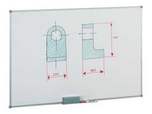 Faibo - Encerado - montaje en pared - 600 x 900 mm - acero - magnético - blanco metálico
