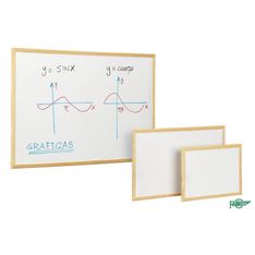 Pizarra economica blanca con marco madera. 30x40cm