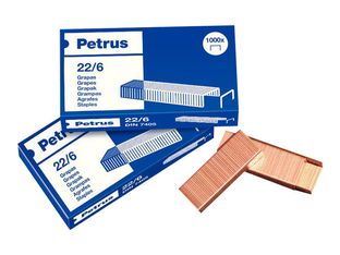 Petrus - Grapas - 22/6 - 6 mm - paquete de 1000 - para Leitz 50XX, 55XX; NeXXt 55XX; WOW NeXXt 5008; Petrus 210, 222, 226, 230, 236, 435, 635