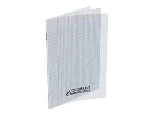 Conquérant Classique - Cahier polypro 17 x 22 cm - 140 pages - grands carreaux (Seyes) - transparent
