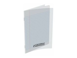 Conquérant Classique - Cahier polypro 17 x 22 cm - 48 pages - grands carreaux (Seyes) - transparent