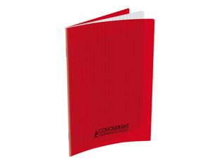 Conquérant Classique - Cahier polypro 17 x 22 cm - 48 pages - grands carreaux (Seyes) - rouge