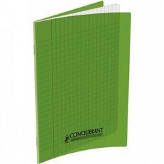 Conquérant Classique - Cahier polypro A4 (21x29,7cm) - 140 pages - grands carreaux (Seyes) - vert