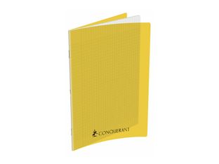 Conquérant Sept - Cahier polypro 24 x 32 cm - 192 pages - grands carreaux (Seyes) - jaune