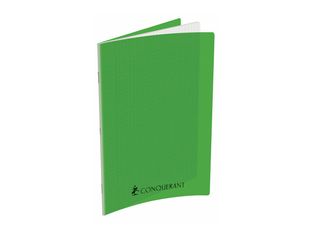 Conquérant Sept - Cahier polypro 24 x 32 cm - 192 pages - grands carreaux (Seyes) - vert
