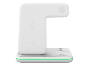 Canyon WS-302 - Support de chargement sans fil  3 en 1 - Lightning/Micro-USB Type B - blanc