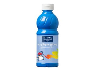 Lefranc Bourgeois Glossy - Peinture acrylique - cyan bleu primaire - 500 ml