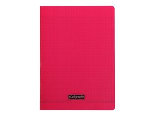 Calligraphe 8000 - Cahier polypro A4 (21x29,7cm) - 140 pages - grands carreaux (seyès) - rouge