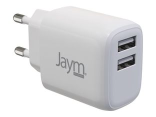 JAYM - Chargeur secteur - charge rapide - 2 USB - blanc