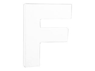 Décopatch - Lettre de décoration - F - petit - 12 cm - blanc - papier mâché