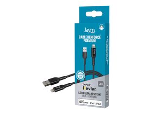 JAYM - Câble Lightning - USB vers Lightning  - 1.5 m - finition en nylon double tresse
