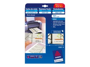 Avery Quick&Clean - 100 cartes de visite pliées - 54 x 84 mm