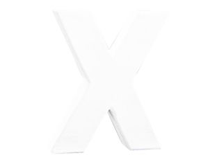 Décopatch - Lettre de décoration - X - petit - 12 cm - blanc - papier mâché