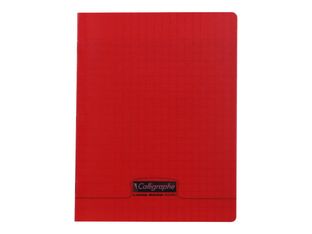 Calligraphe 8000 - Cahier polypro 17 x 22 cm - 48 pages - grands carreaux (seyès) - rouge