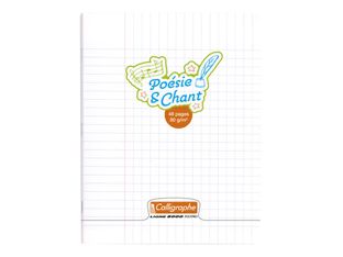 Calligraphe 8000 - Cahier de poésie et chant polypro 17 x 22 cm - 48 pages - pages blanches et grands carreaux (Seyes) - transparent