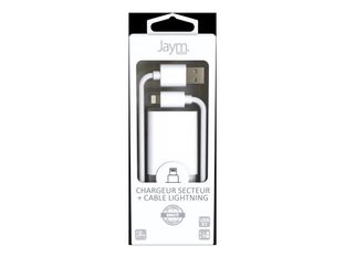 JAYM Pop - Chargeur secteur + câble lightning - 1 USB - 1.5 m - blanc