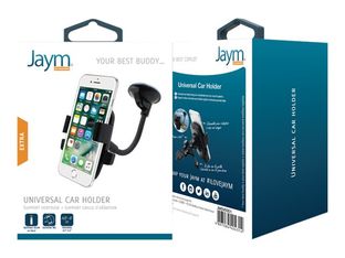JAYM - Support de voiture pour smartphone avec fixation sur grille aération + ventouse