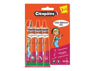 Cléopâtre - Pack de 3 tubes de colle - 30 g - transparent