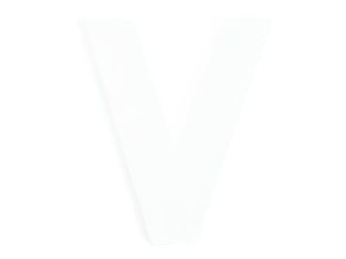 Décopatch - Lettre de décoration - V - petit - 12 cm - blanc - papier mâché
