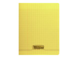 Calligraphe 8000 - Cahier polypro 24 x 32 cm - 140 pages - grands carreaux (Seyes) - jaune