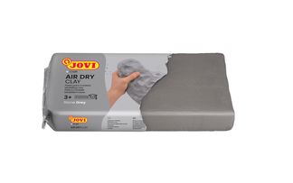 Jovi Pâte Autodurcissante Air Dry 500 g – Gris, Facile à Modeler et Séchage à l’Air