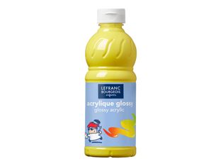 Lefranc Bourgeois Glossy - Peinture acrylique - jaune primaire - 500 ml