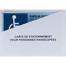Support adhésif pour carte de stationnement destinée aux personnes handicapées