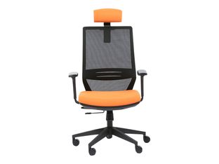 Fauteuil de bureau TECSY - accoudoirs - noir/orange