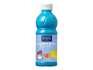 Lefranc Bourgeois Enfants - Peinture acrylique à base d'eau - bleu turquoise brillant - 500 ml