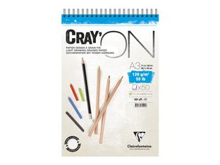 Clairefontaine Cray'On - Bloc - reliure à spirale - A3 - 50 feuilles - blanc extra