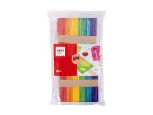 APLI kids Diy - Bâtonnets en bois - 500 pièces - couleurs assorties