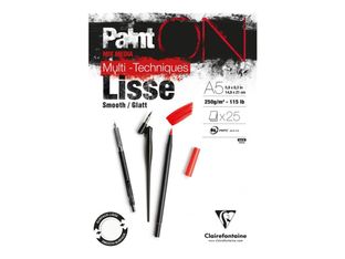 Clairefontaine PaintON - Bloc - gommé - A5 - 25 feuilles - blanc extra