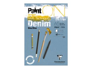 Bloc 15 feuilles - A5 - 250g - bleu denim - Clairefontaine
