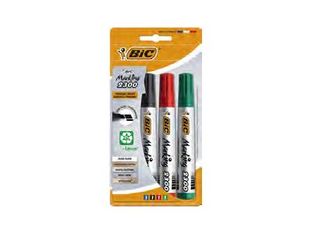 BIC ECOlutions Marking 2300 - Ensemble de marqueurs - permanent - noir, bleu, rouge, vert - acrylique - 5.5 mm