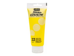 Pebeo Studio Gouache - Peinture gouache - jaune citron - opaque mat - 100 ml