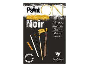 Clairefontaine PaintON - Bloc encollé - A5 - 20 feuilles - noir profond