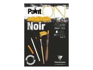 Clairefontaine PaintON - Bloc - gommé - A3 - 25 feuilles - noir