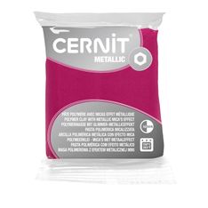 Cernit Metallic - Pâte à modeler - 56 g - magenta - argile polymère