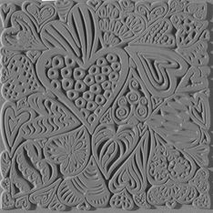 Cernit accessoire - plaque de texture - caoutchouc - hearts