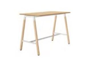 Plan de travail haut CONNEXION - 120 cm - Pieds bois - Chêne/anthracite