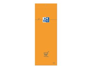 Oxford - Bloc shopping - 7,4 x 21 cm - 160 pages - petits carreaux - 80G - orange