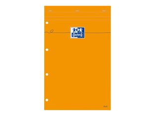 Oxford - Bloc notes - A4 + - 160 pages - petits carreaux - 80G - perforé - orange