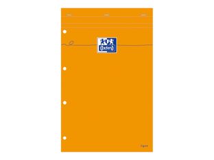 Oxford - Bloc notes - A4 + - 160 pages - ligné jaune - 80G - perforé - orange